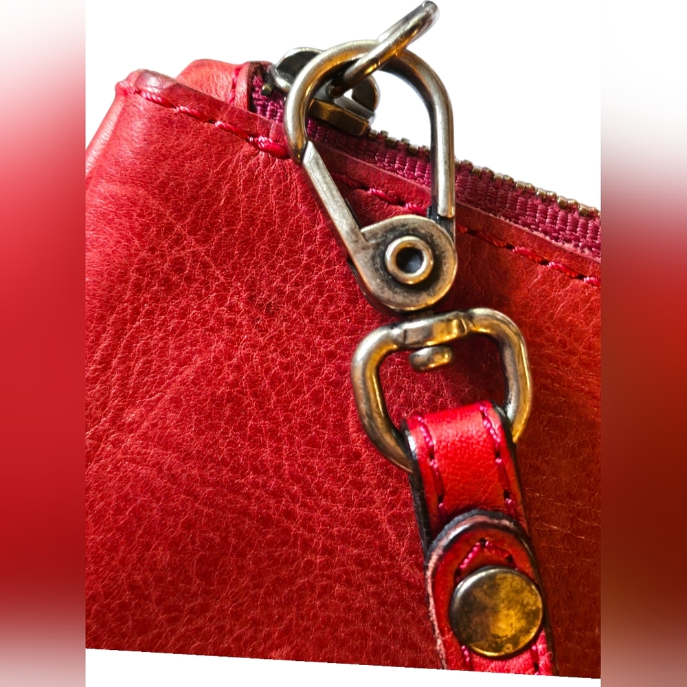 Will Leather Goods Red Wristlet - Picture 2 of 6